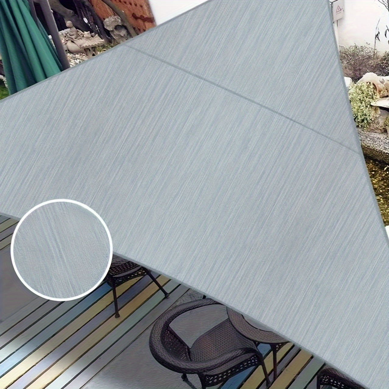 Heavy-Duty Solution-Dyed Polyester Sun Shade Sail Triangular Canopy UV Block Outdoor Garden