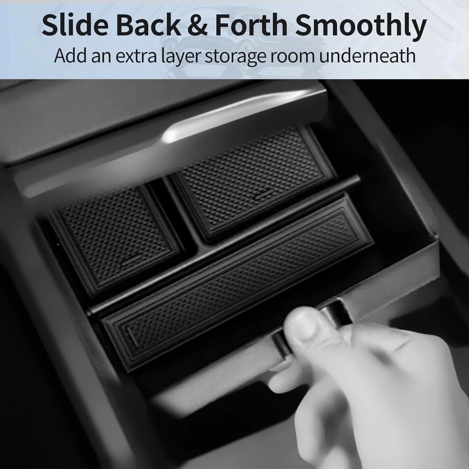 Tesla Model 3 Highland uchun Avtomobil Ichki Tashkilotchisi Quti, ABS Saqlash Qutisi va Yashirin Chashka Tutqichli