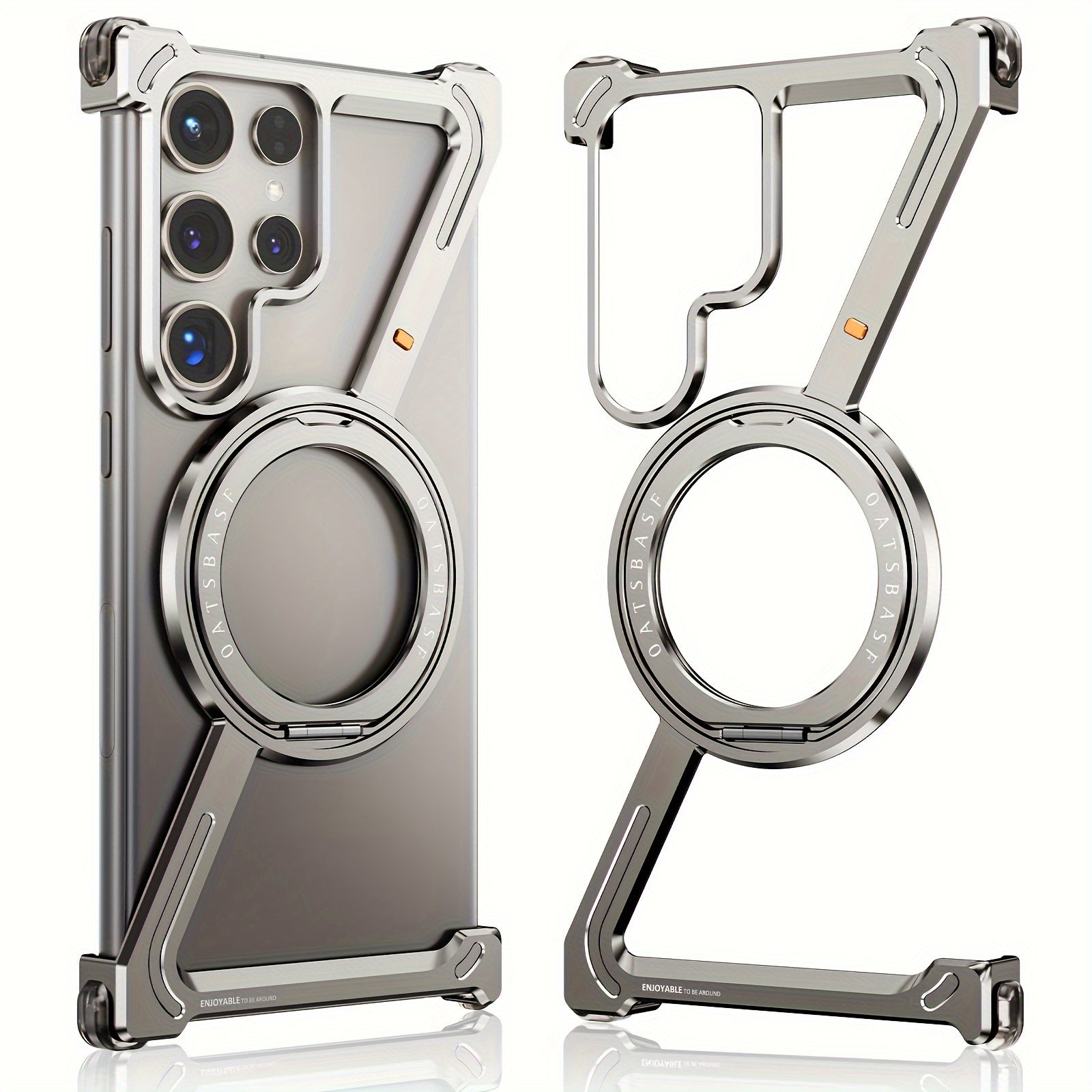 Ultra-Thin Metal Phone Case with Ring Stand and Magnetic Holder for Samsung S24U