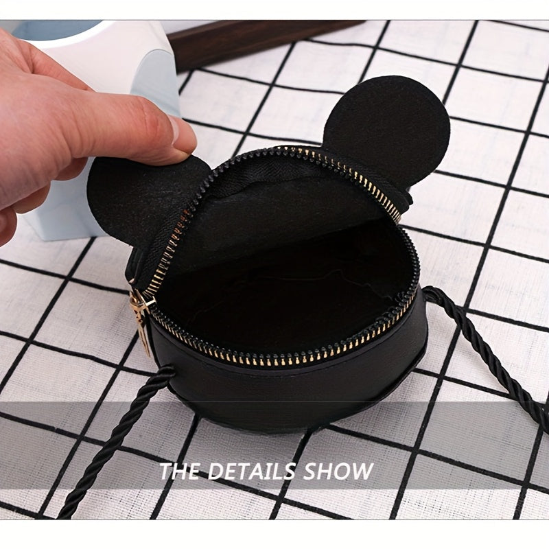 Girls Women Crossbody Bag with Polka Dot Bow Red Black PU Large Capacity