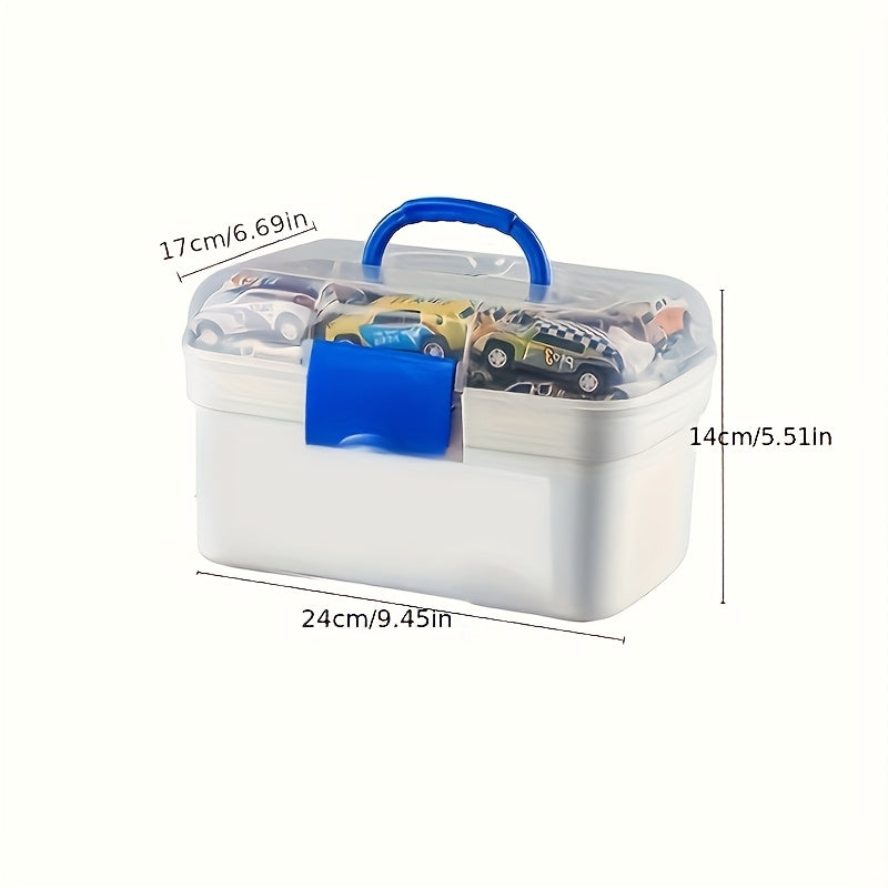 Juego de 50 coches miniatura de rally de metal con fricción en caja de almacenamiento para niños y decoración del hogar