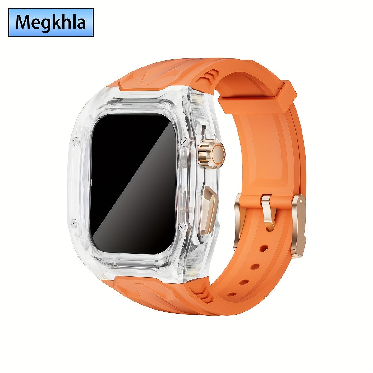 Smartwatch Band TPU Strap with Transparent PC Case for iWatch 9 8 7 6 5 4 SE 44mm 45mm Sport Business Banquet