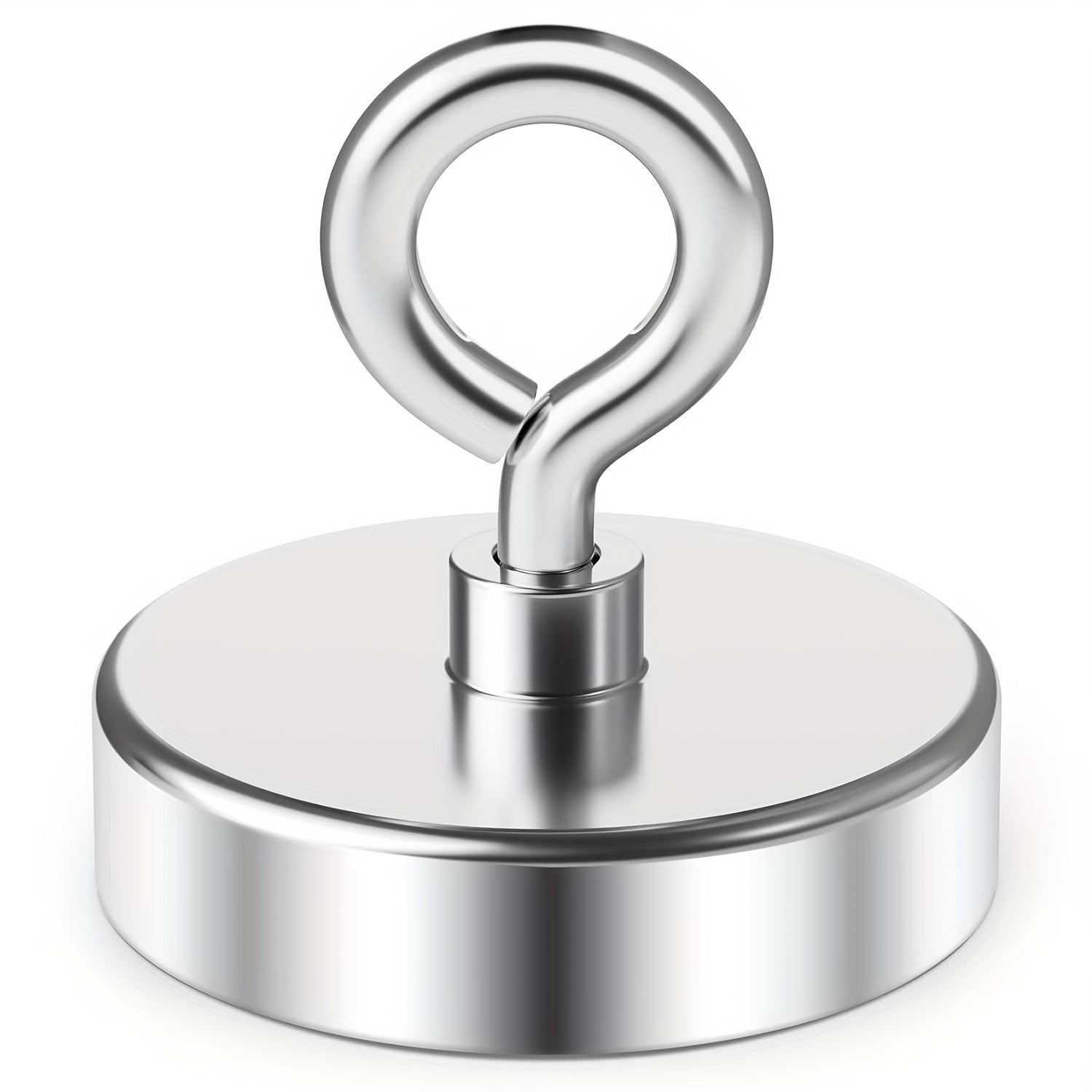 Neodymium Fishing Magnet with Eyebolt Heavy Duty Metal Wall Mount Polished Finish