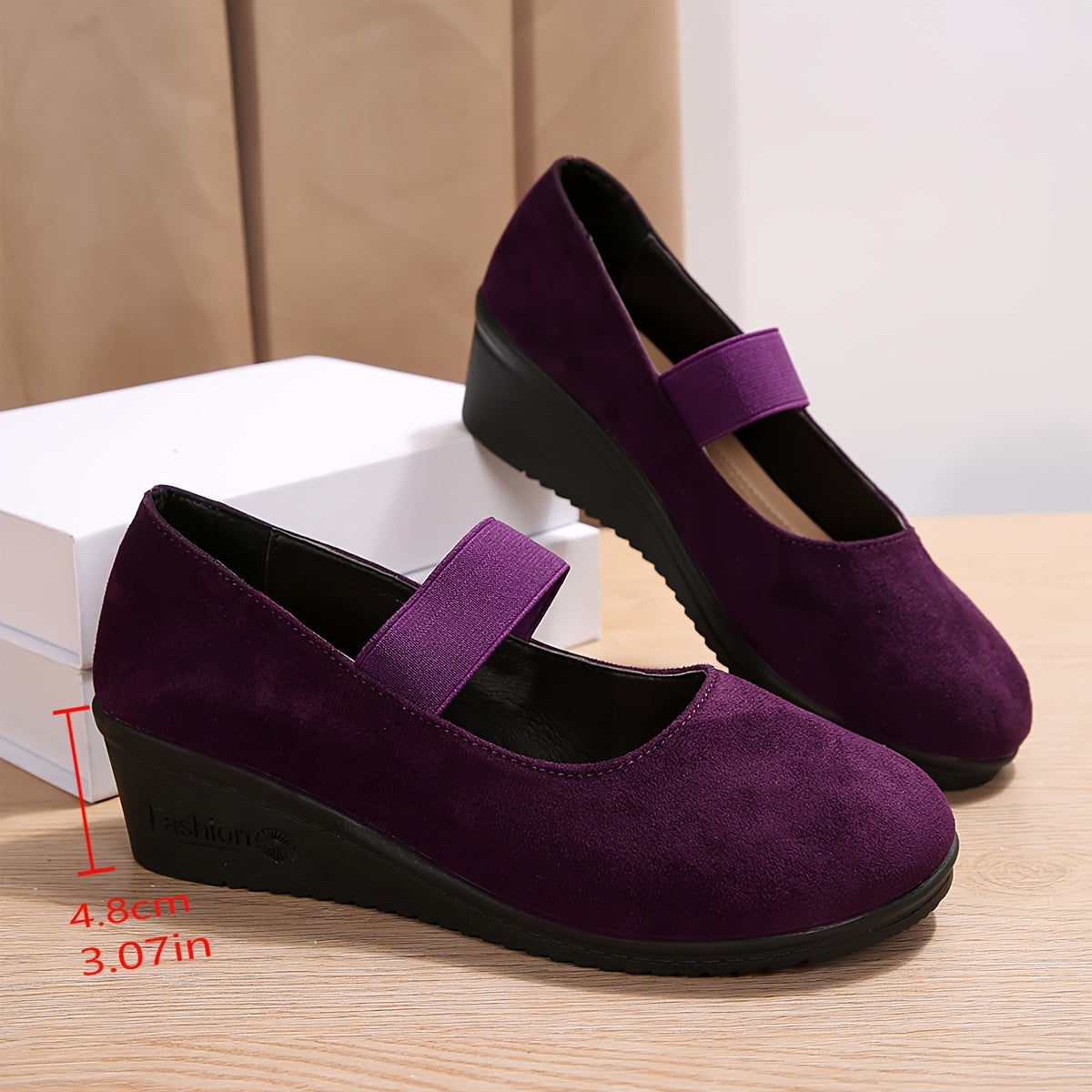 Women's Slip-On Chunky Heel Shoes Platform Wedges Adjustable Strap