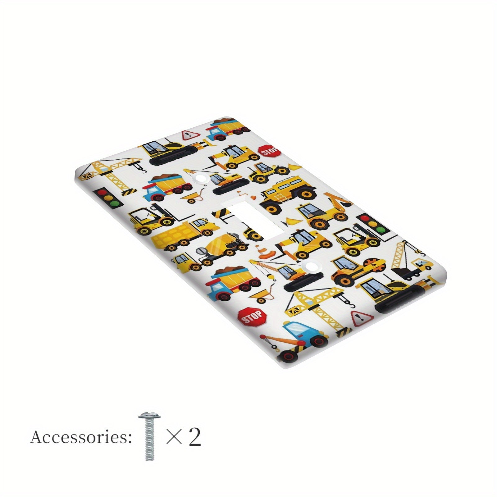 Cubierta de interruptor de luz de vehículo de construcción de dibujos animados para habitaciones infantiles, cocinas, oficinas