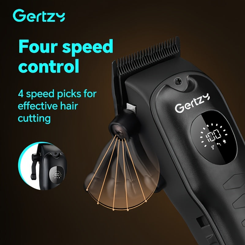 Men's Hair Clipper Set with LED Display Nine Limit Combs Hair and Oil Clippers Gift