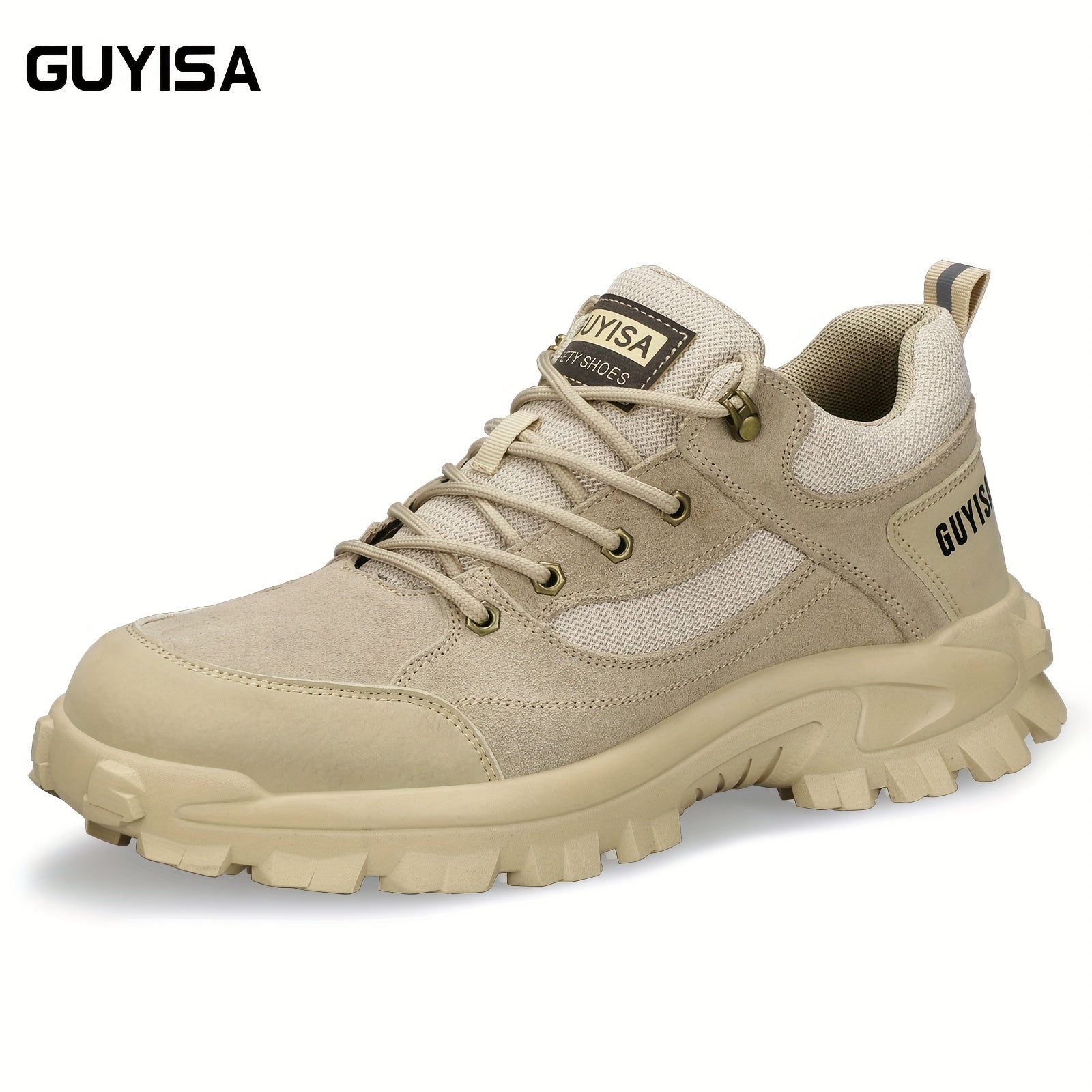 Men's Suede Safety Shoes with Steel Toe Puncture Proof Anti-Skid for Industrial Construction