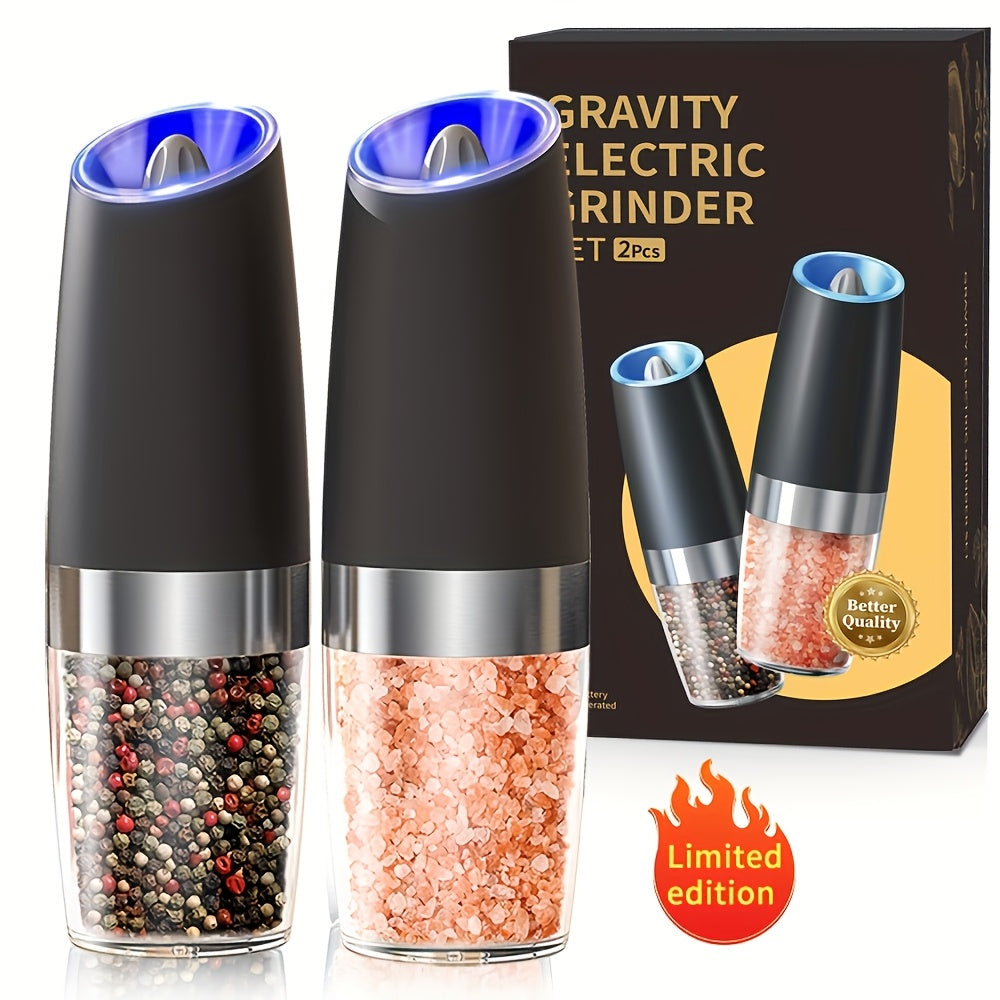 1/2 pcs Electric Pepper Salt Grinder Gravity Sensor Coarse Adjustable One-Handed Battery