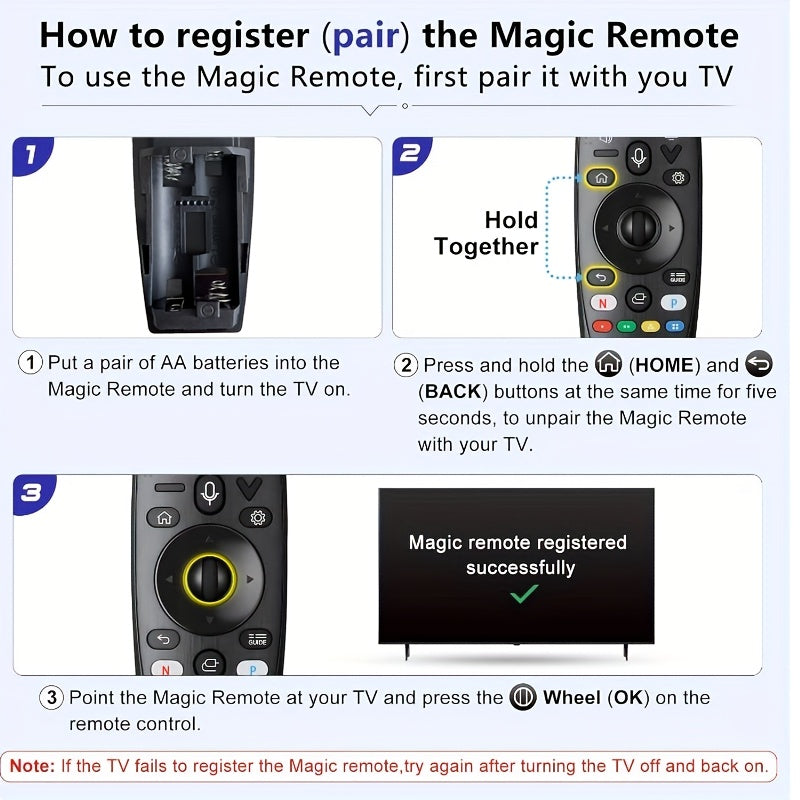 Wireless Voice Recognition Remote Control for LG Smart TVs OLED NanoCell 4K UHD