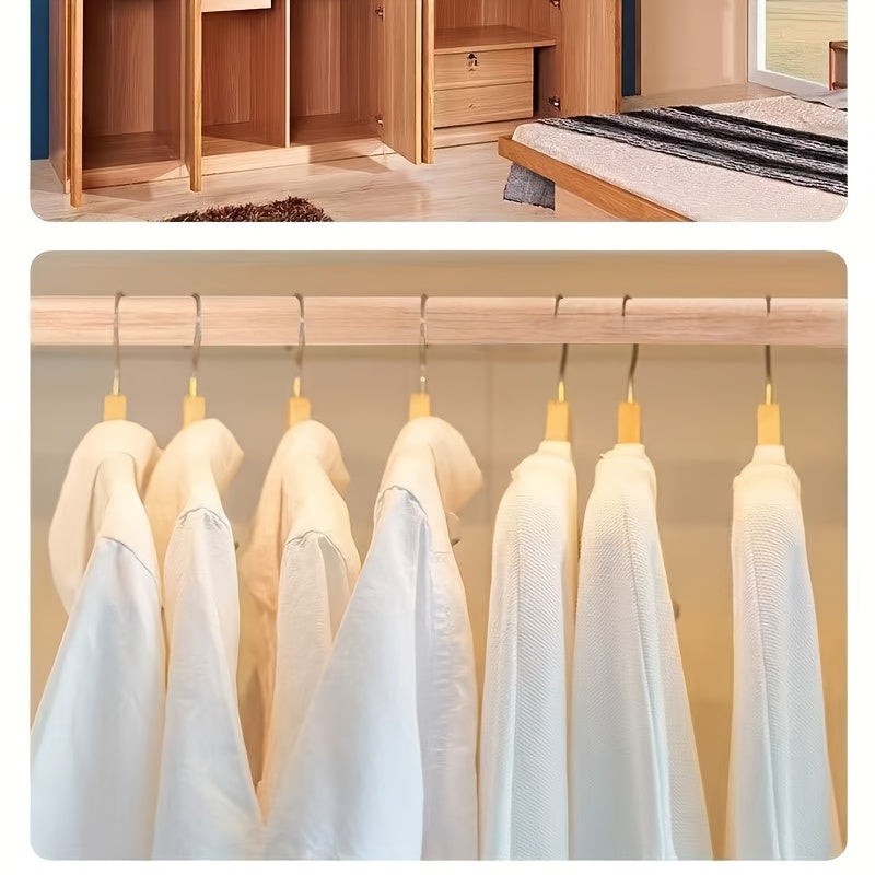 Perchero de madera de nogal macizo acabado natural, duradero, barra para armario para organización del armario