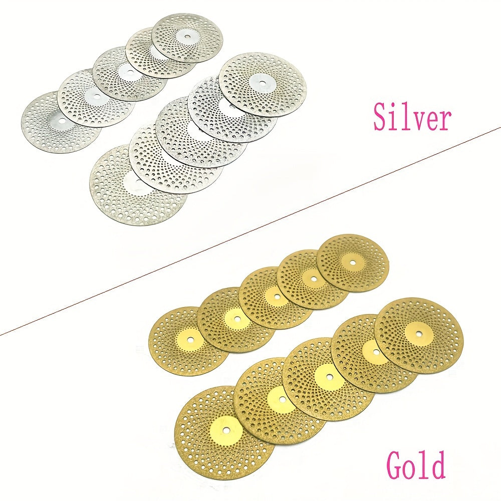 Dental Lab Diamond Discs 19mm 22mm Dual-Sided Polishing and Grinding Discs Gold or Silver