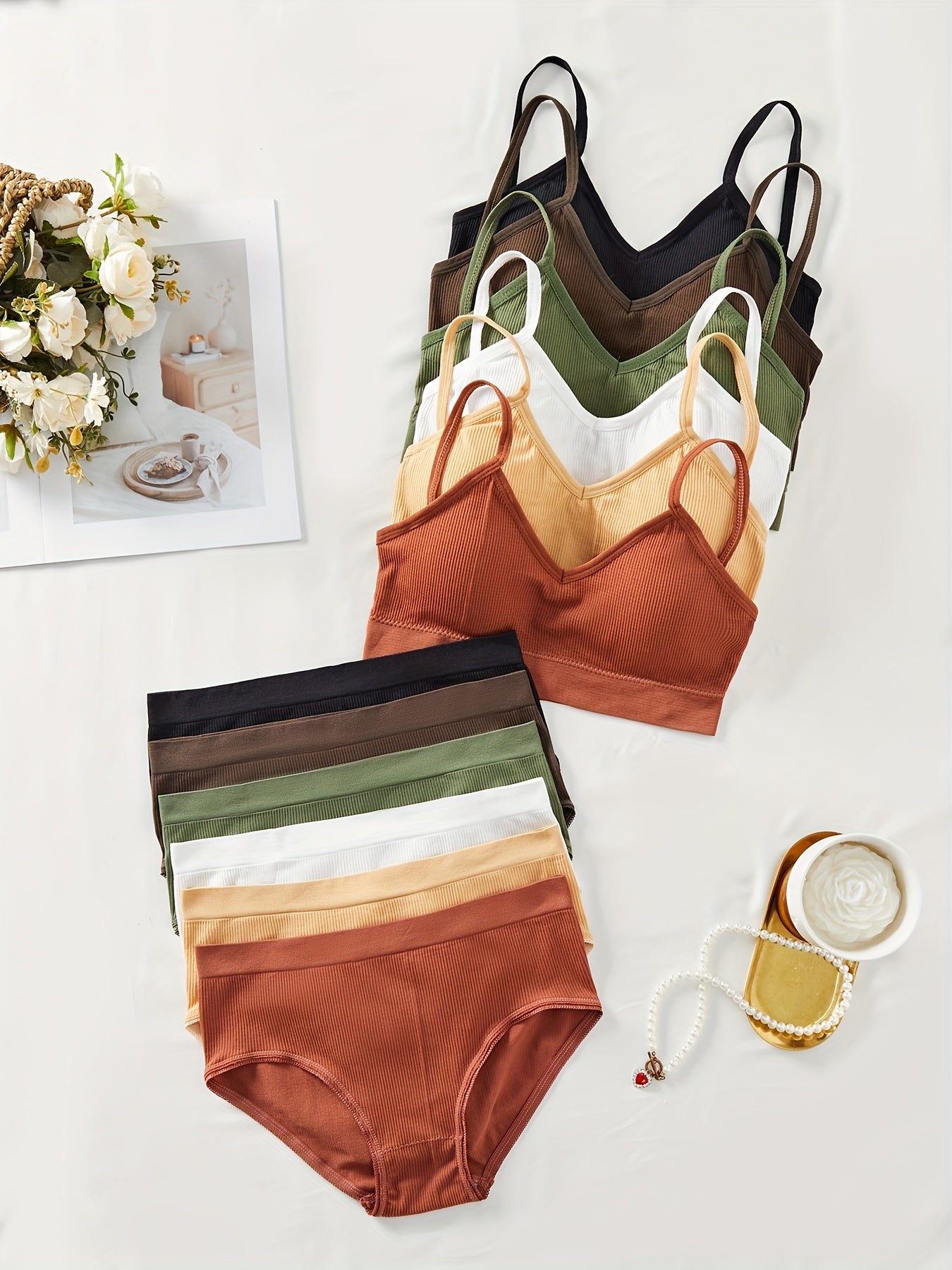 Seamless Lingerie Set for Women with Breathable Fabric and Comfortable Fit (6 Pack)