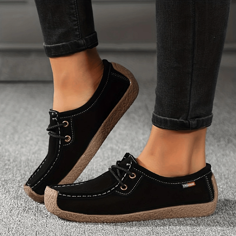 Women's Red Slip-On Loafers with Faux Leather Upper and PU Sole