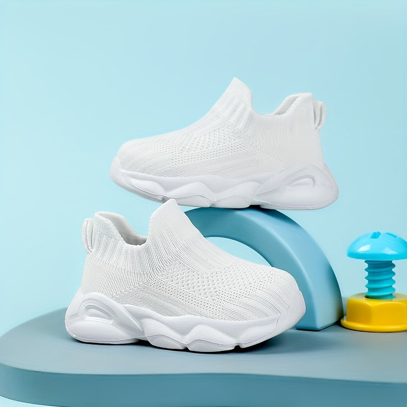 Infants Toddlers Slip-On Sneakers with Anti-Slip EVA Sole Fabric Upper All-Season