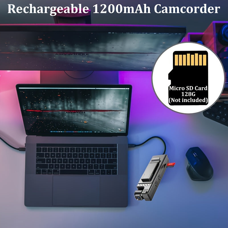 Portable Sports Action Camera 1080P HD Night Vision 180° Rotatable Lens