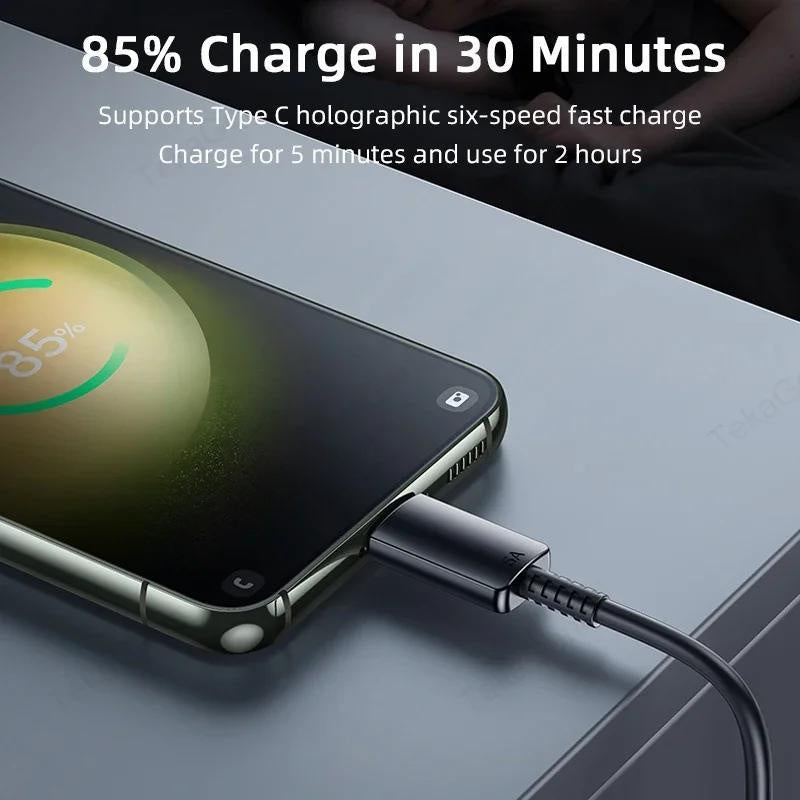 45W USB Type C Fast Charging Cable for Samsung Galaxy S20 S23 Ultra Note 20 A54 A13