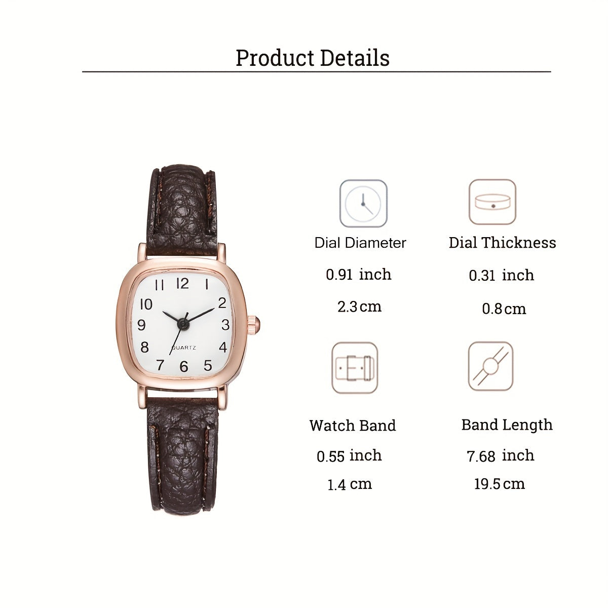 Women's Quartz Watch with PU Leather Strap and Zinc Alloy Case