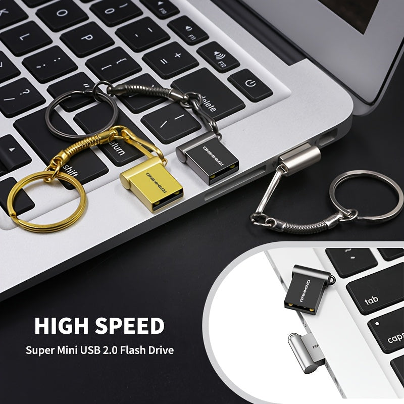 Mini yuqori tezlikdagi USB 2.0 flesh xotira, 4GB dan 128GB gacha bo'lgan sig'imlar bilan. Turli qurilmalar uchun mos. Hujjatlarni qulay saqlash uchun kalit zanjiringizga osib qo'ying.