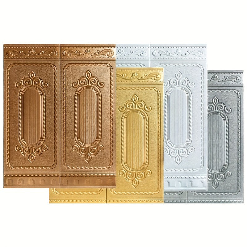 5 Pack 3D Self-Adhesive Waterproof Wallpaper Panels for Living Room Bedroom Hallway 70x90cm