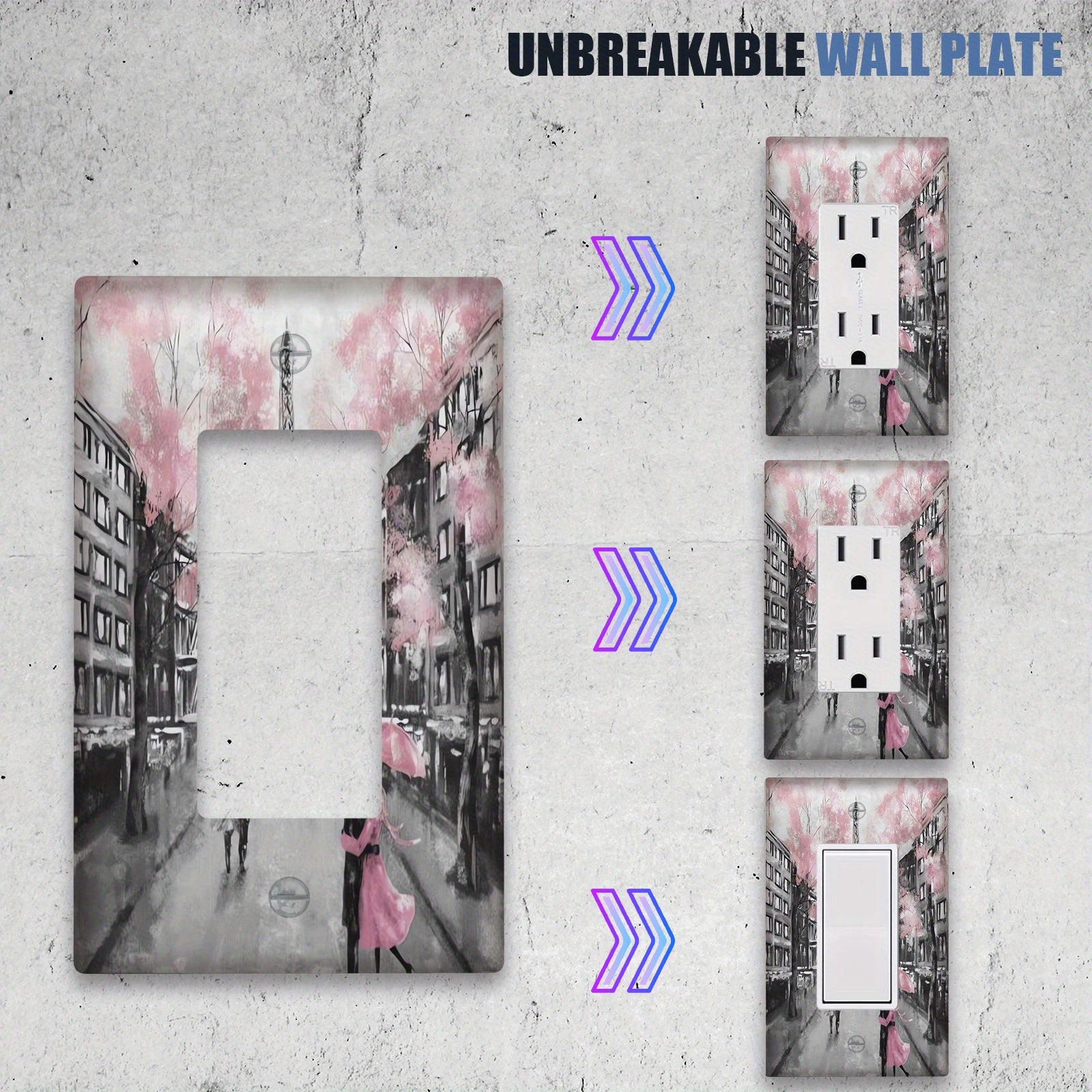 Элегантная крышка для выключателя света в форме Эйфелевой башни, не требует электричества или батареек, легко чистится, универсальный дизайн, идеально подходящий для любого оформления комнаты.