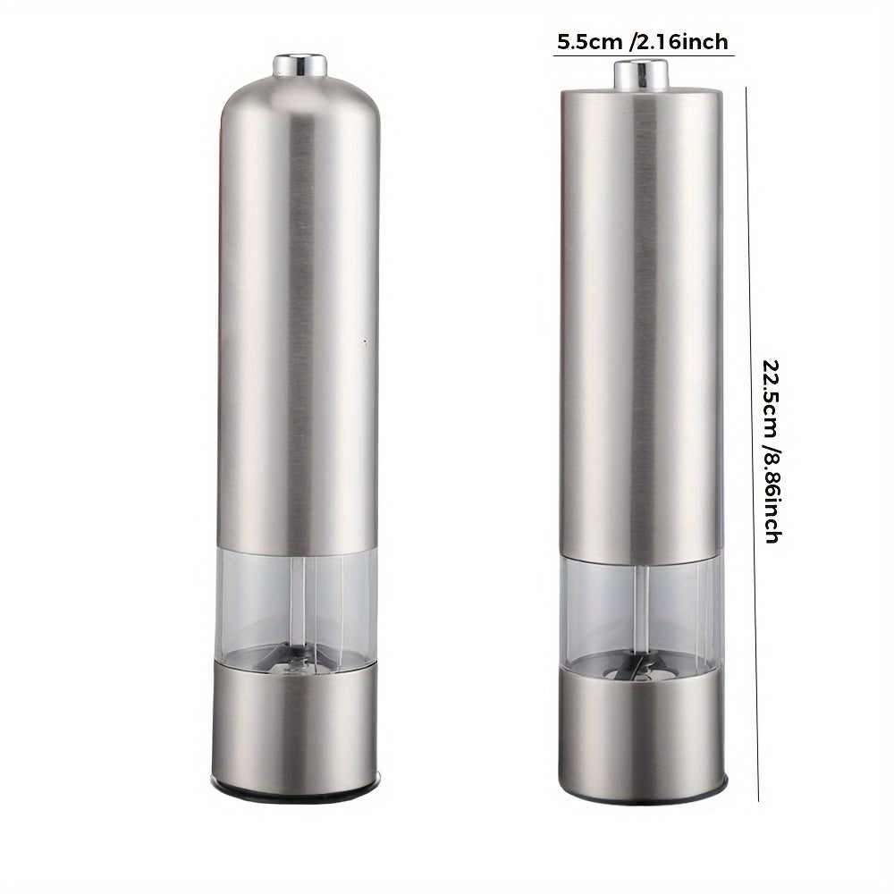 Electric Spice Grinder Salt and Pepper Mill with LED Light, Adjustable Stainless Steel