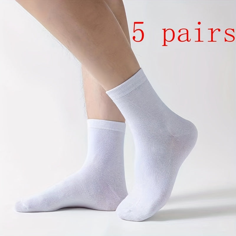 Men's Crew Socks 5/10 Pairs Letter Pattern Breathable Comfortable All Seasons