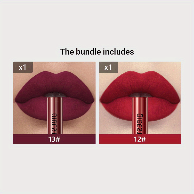 Barra de labios líquida mate de terciopelo para mujer, no reseca, a prueba de agua y de larga duración