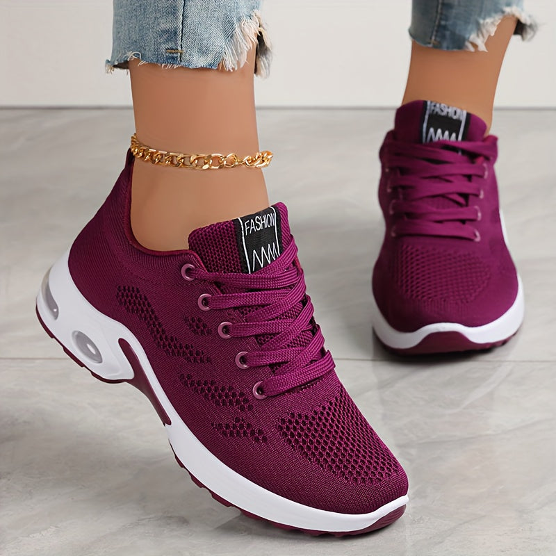 Women's Low-Top Air Cushion Sneakers Breathable Fabric for Outdoor Sports and Daily Wear