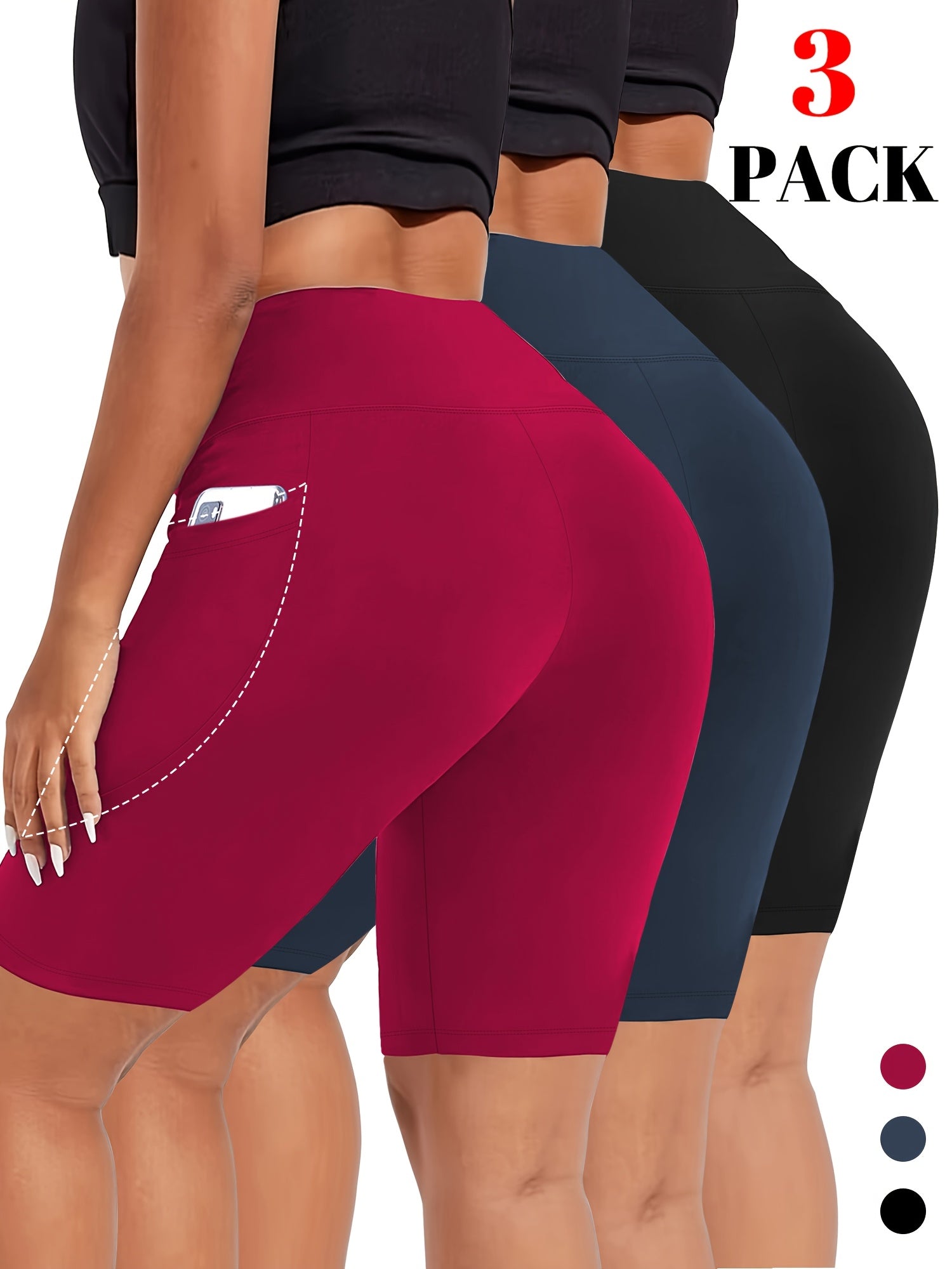 Women's Cropped Shorts Set Breathable Polyester Plus Size Summer Activewear