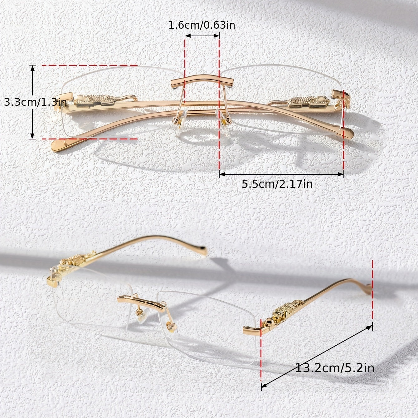 Erkaklar uchun kvadrat shisha ramkasiz, shaffof linzali optik ko‘zoynaklar