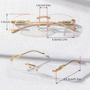 Men's Square Glasses Without Frames Clear Lens Optical Eyewear