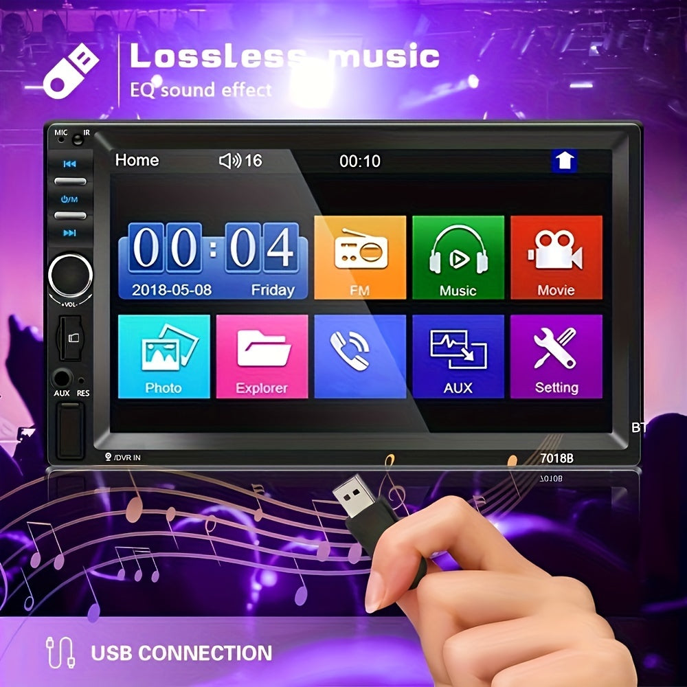 Car Multimedia Player 17.78cm 2Din Car Stereo System Wireless Mirror Link FM