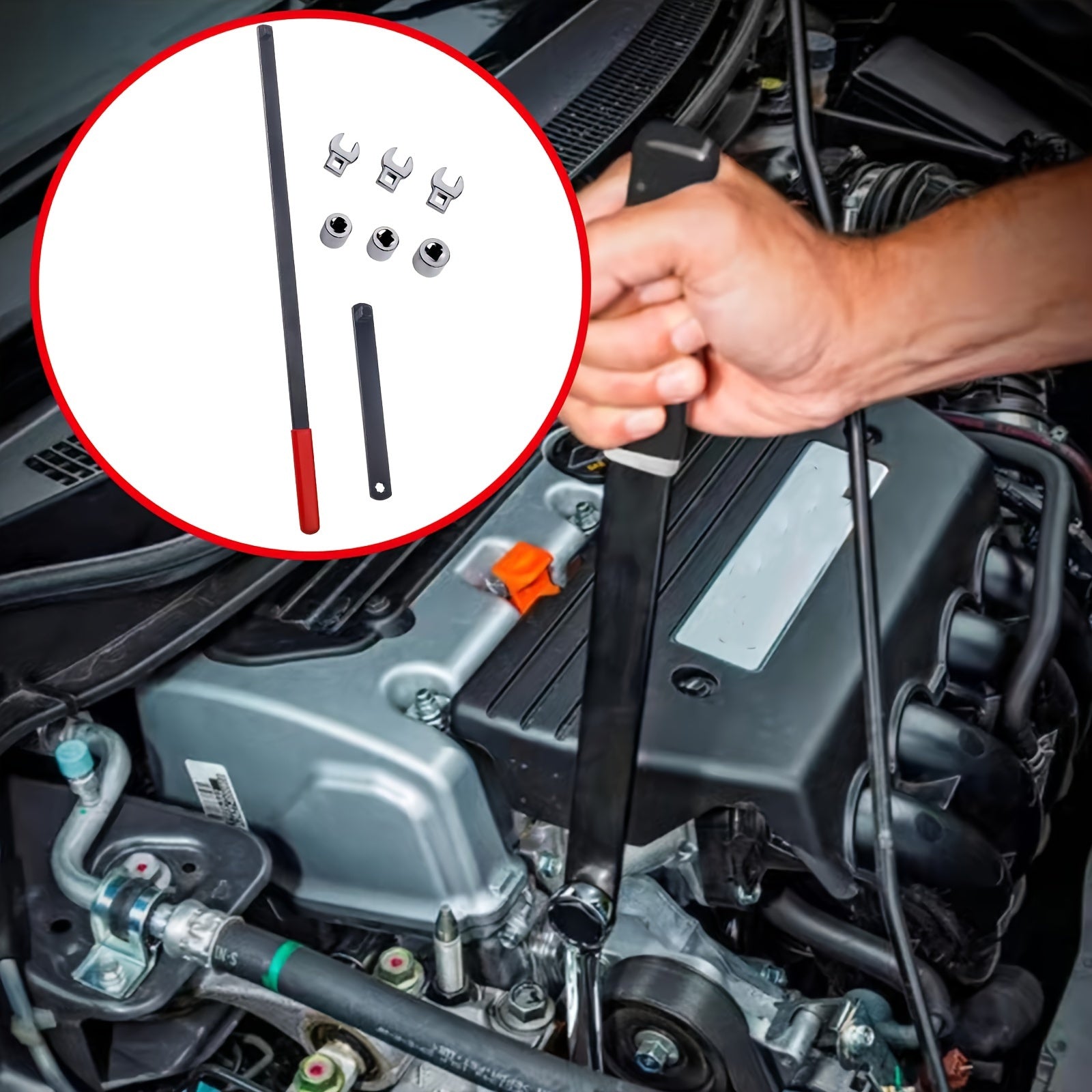 8pcs Serpentine Belt Wrench Set Universal Automotive Engine Repair Tool