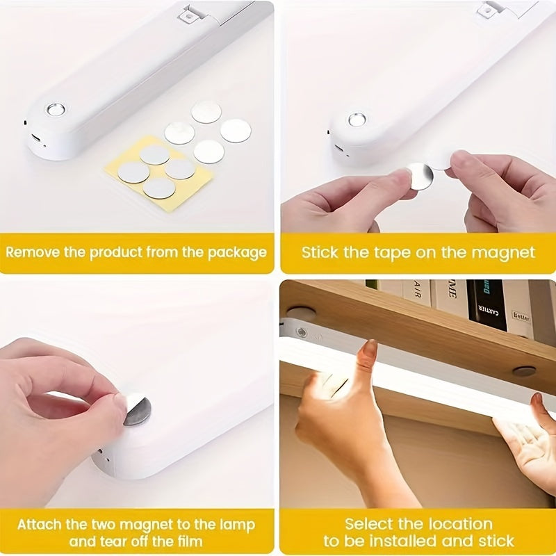 LED Wall Light for Bedroom Adjustable Indoor Lighting USB Rechargeable Touch Control Study Lamp