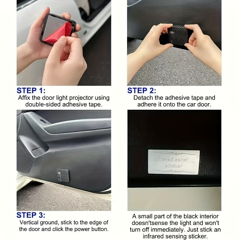 Car Door Welcome Lights 4/2pcs Customizable with Photo and Text for Home and Vehicles