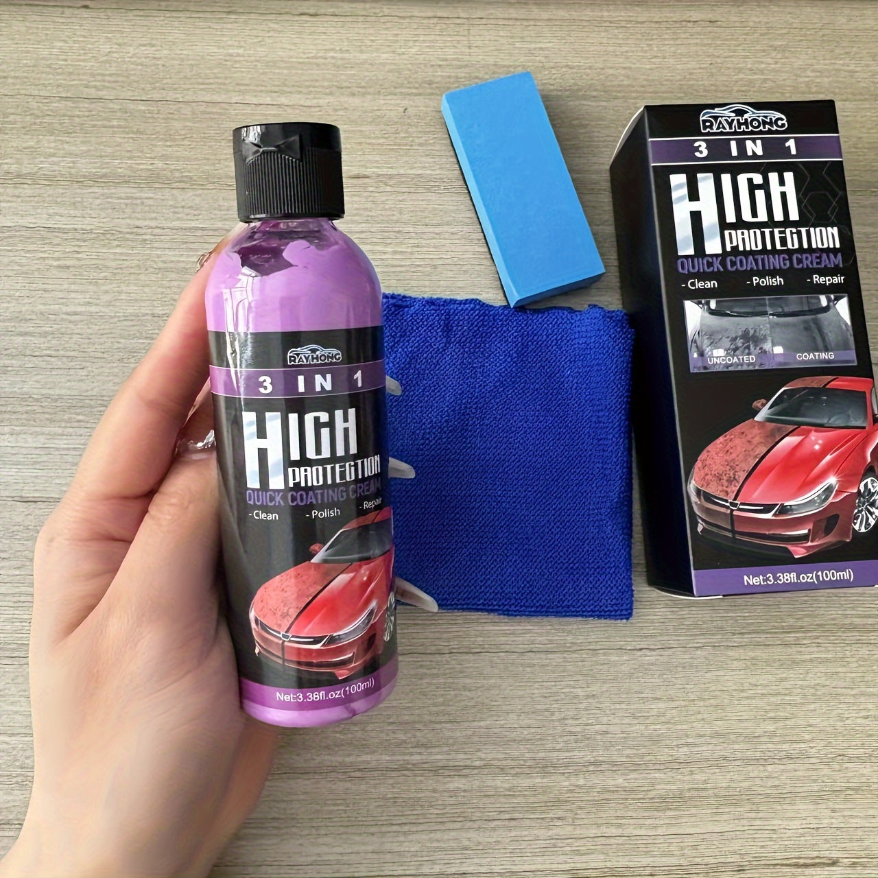 3-in-1 Car Scratch Repair and Shine Kit for Polishing and Maintenance