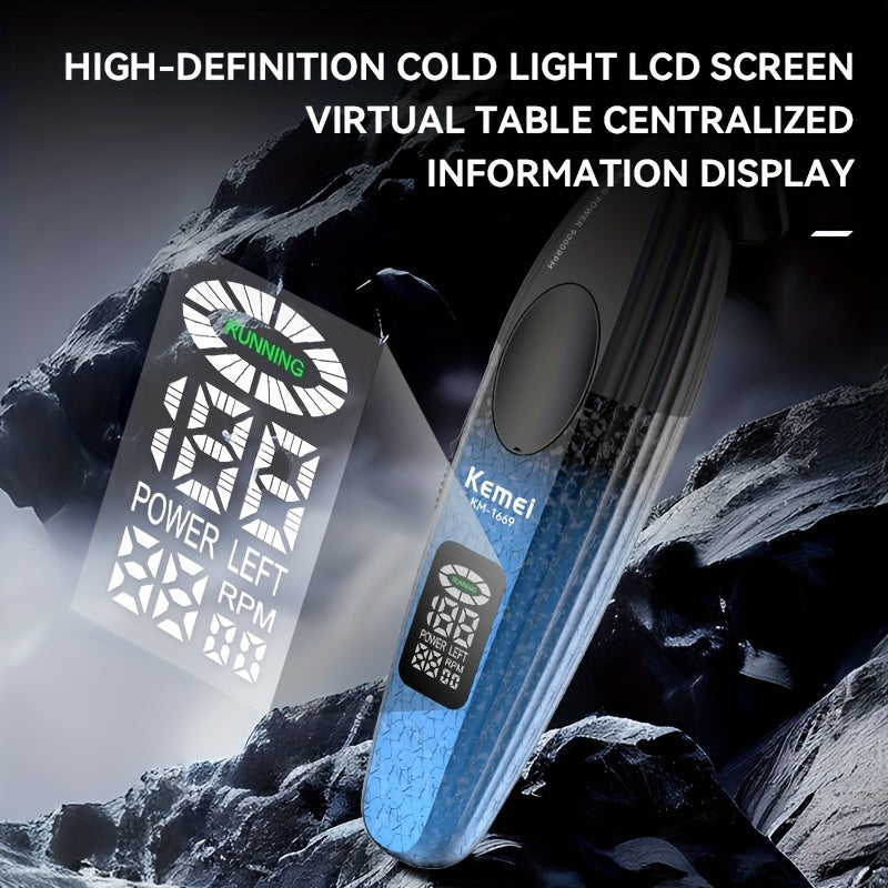 Professional Hair Clipper Set USB Rechargeable Lithium Battery Charging Stand Volcano Pattern Long-Lasting Battery