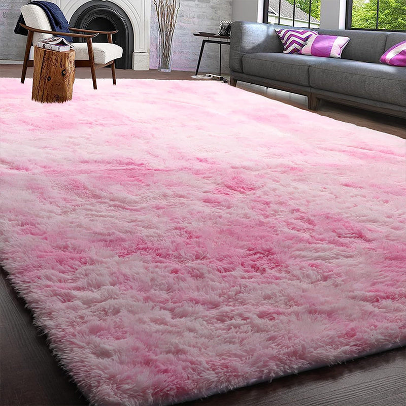 Tie-Dye Plush Area Rug for Living Room and Bedroom, Soft Polyester, Multiple Sizes