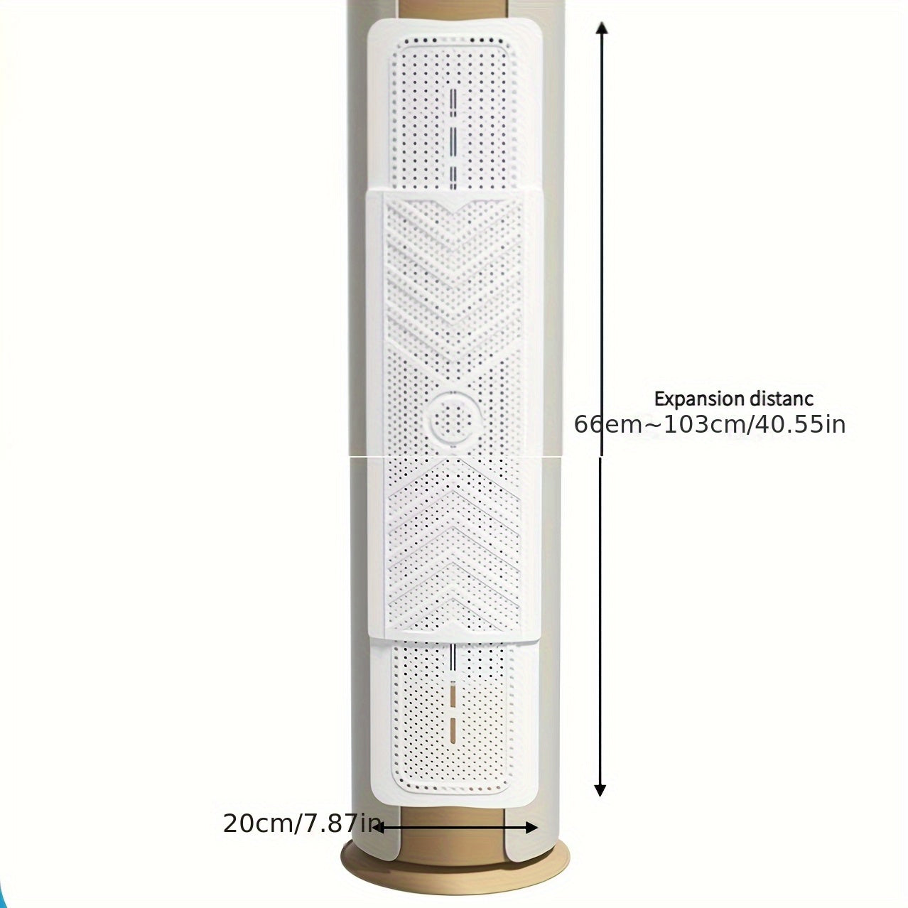 Modern Portable Air Conditioner White Golden Expandable Vertical Windshield No Power Needed
