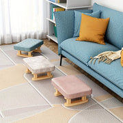 Compact Wooden Home Stool for Living Room with Washable Removable Cover
