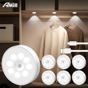 Lámpara LED inteligente recargable para pared con brillo ajustable y sensor de movimiento