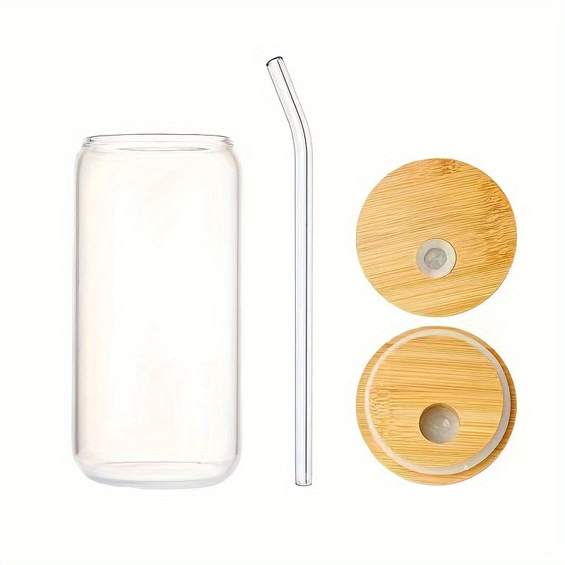 16oz Reusable Glass Cup with Straw and Lid for Beverages