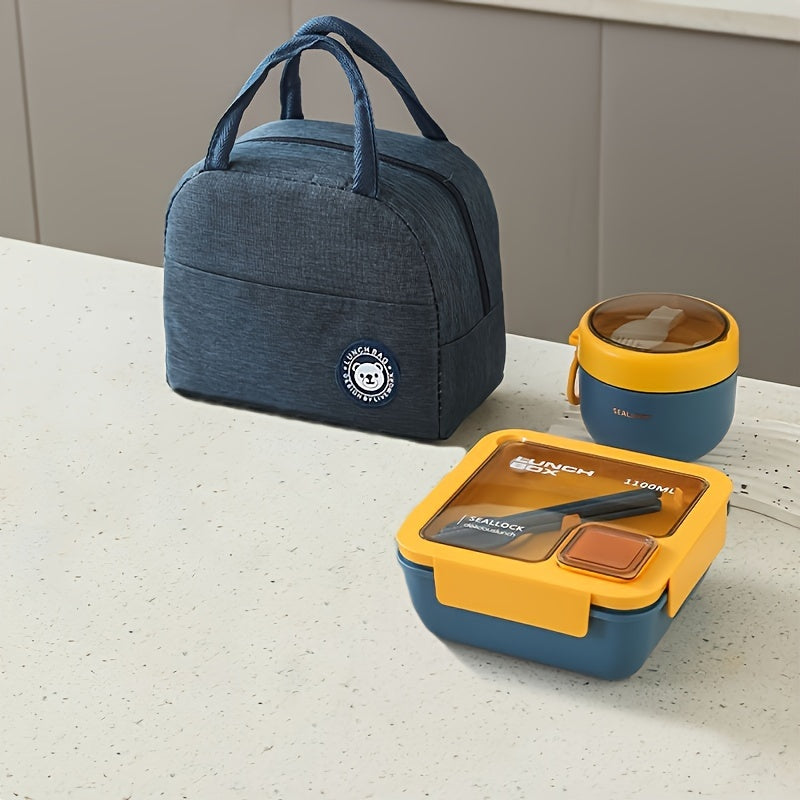 3-Piece Large Capacity Oxford Cloth Storage Bags for Lunch and Organizer in Bright Pink Grey Blue Green