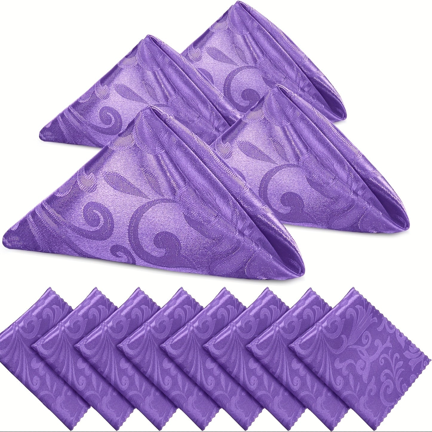 Set of 12 Satin Jacquard Napkins 43.18 cm for Banquets Weddings Parties