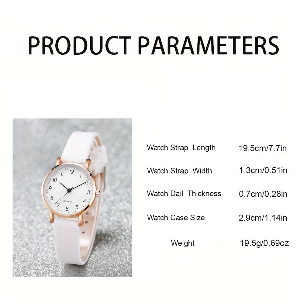 6 ta ayollar uchun kundalik quarts soatlari to'plami, charm taqinchalar va kapalakli zargarlik buyumlari bilan