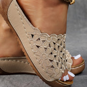 Женские цветочные сабо на платформе, легкие, с открытым носком и ремешками, комфорт