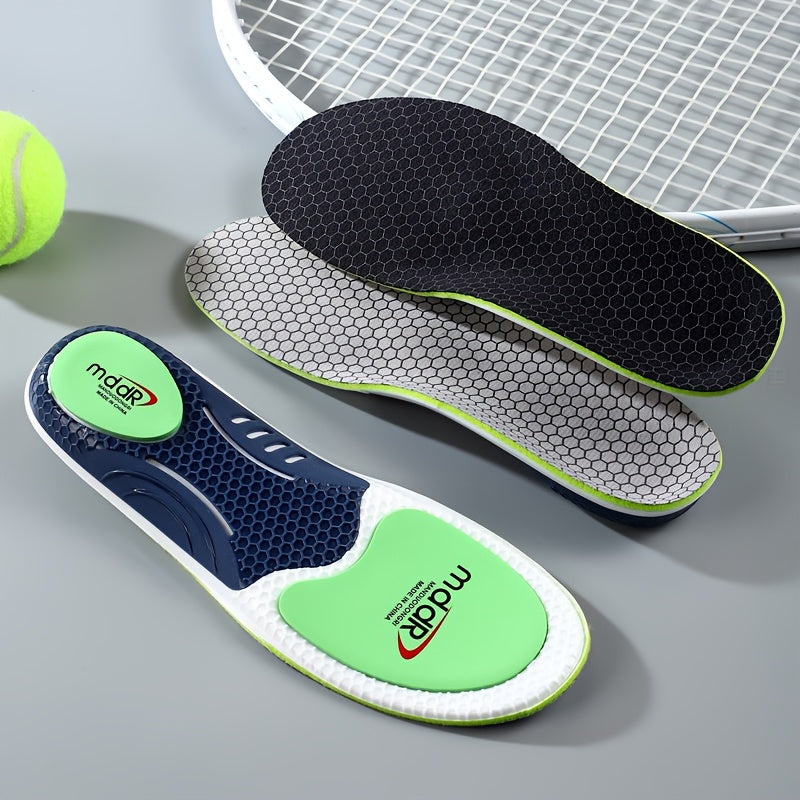 Unisex TPU Arch Support Insoles Breathable Shock Absorbing Cushioned Green Blue