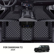 Car Mat Set Faux Leather All-Season Non-Slip Durable for Sedan