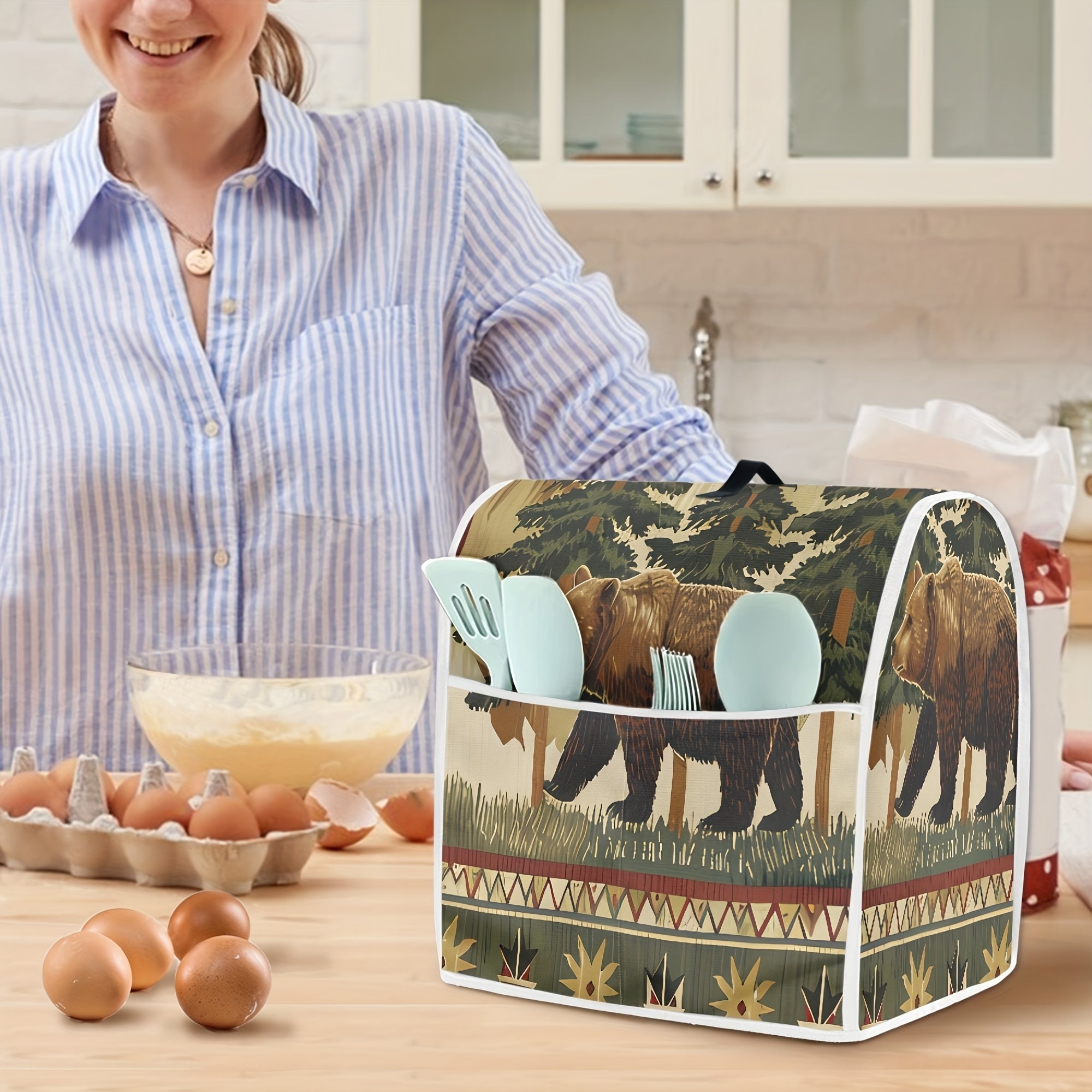 Rustic Jungle Bear Print Kitchen Appliance Cover for 6-8 Quart Stand Mixer