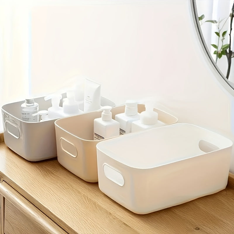 Set of 5 Plastic Storage Bins for Cosmetics, Desk, Bathroom, Kitchen, Office